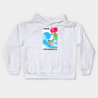 1969 HAWAII Continental Airlines Travel Poster Kids Hoodie